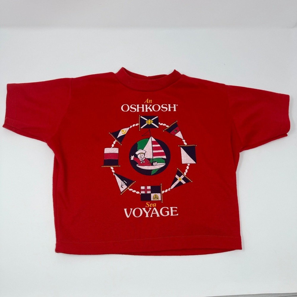 Vintage OshKosh Baby B'gosh nautical T-Shirt Size 3T Made In USA